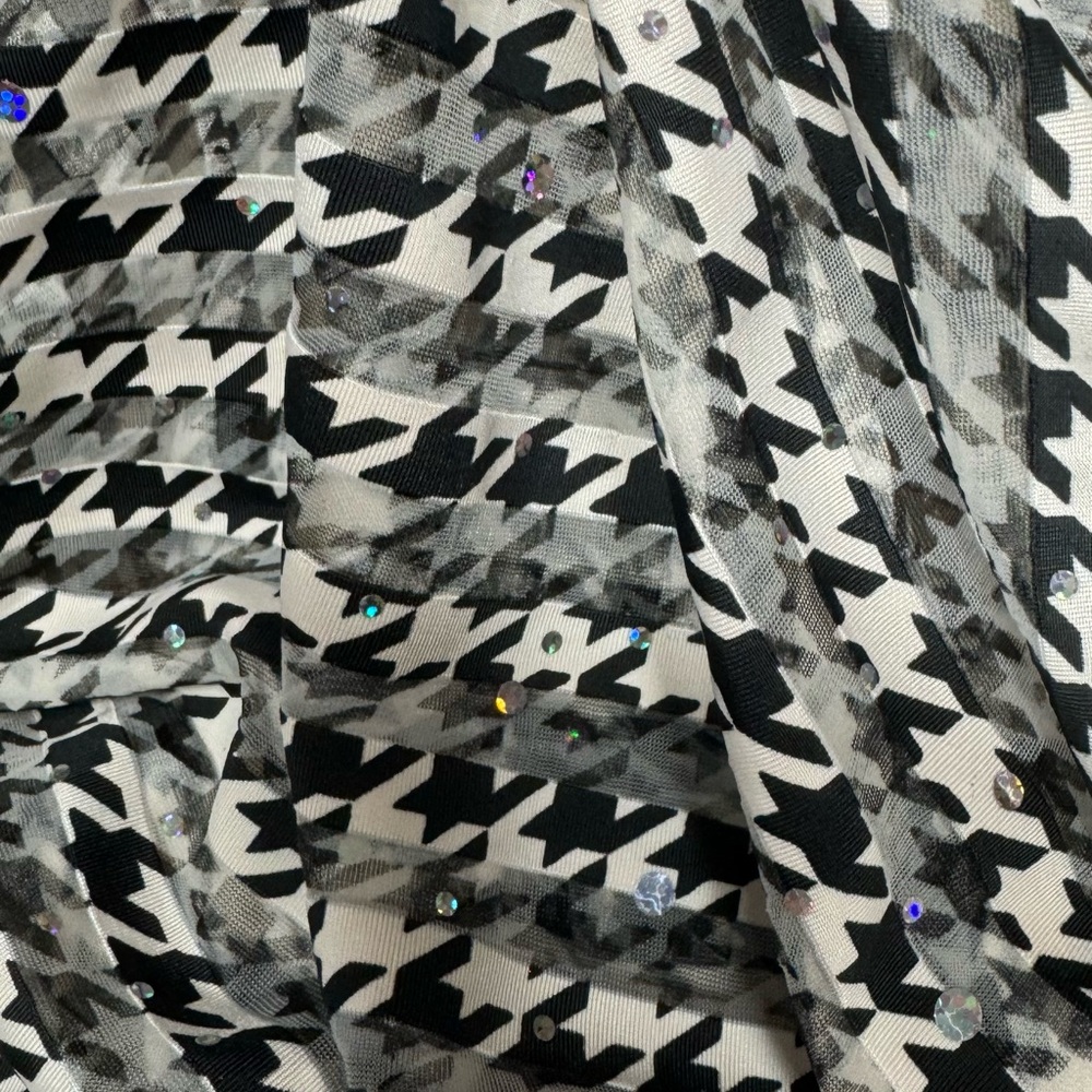 Houndstooth fabric, embellished polyester L 2.5m w: 58